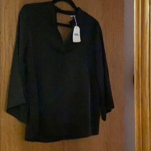 Naked Zebra black bell sleeve top